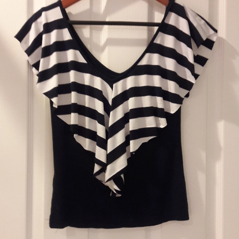 S/M navy & white shirt